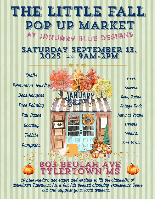 Pop Up Market @ January Blue Designs September 13th